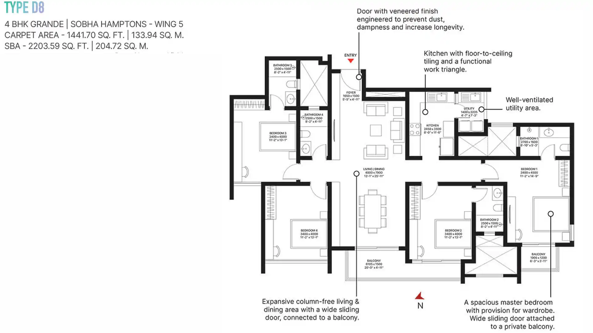 4 BHK Floor Plan